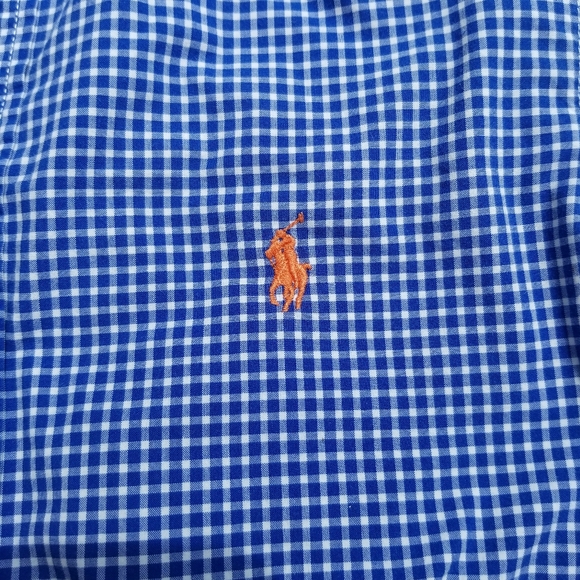 Polo Ralph Lauren Blue Gingham Button Down Shirt Size 10/12 - Picture 2 of 10